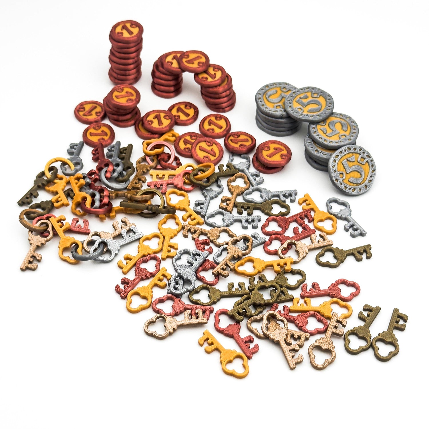 Castle Combo – 3D Deluxe Keys (5 mixed colors) & Coins Set (100 pcs)