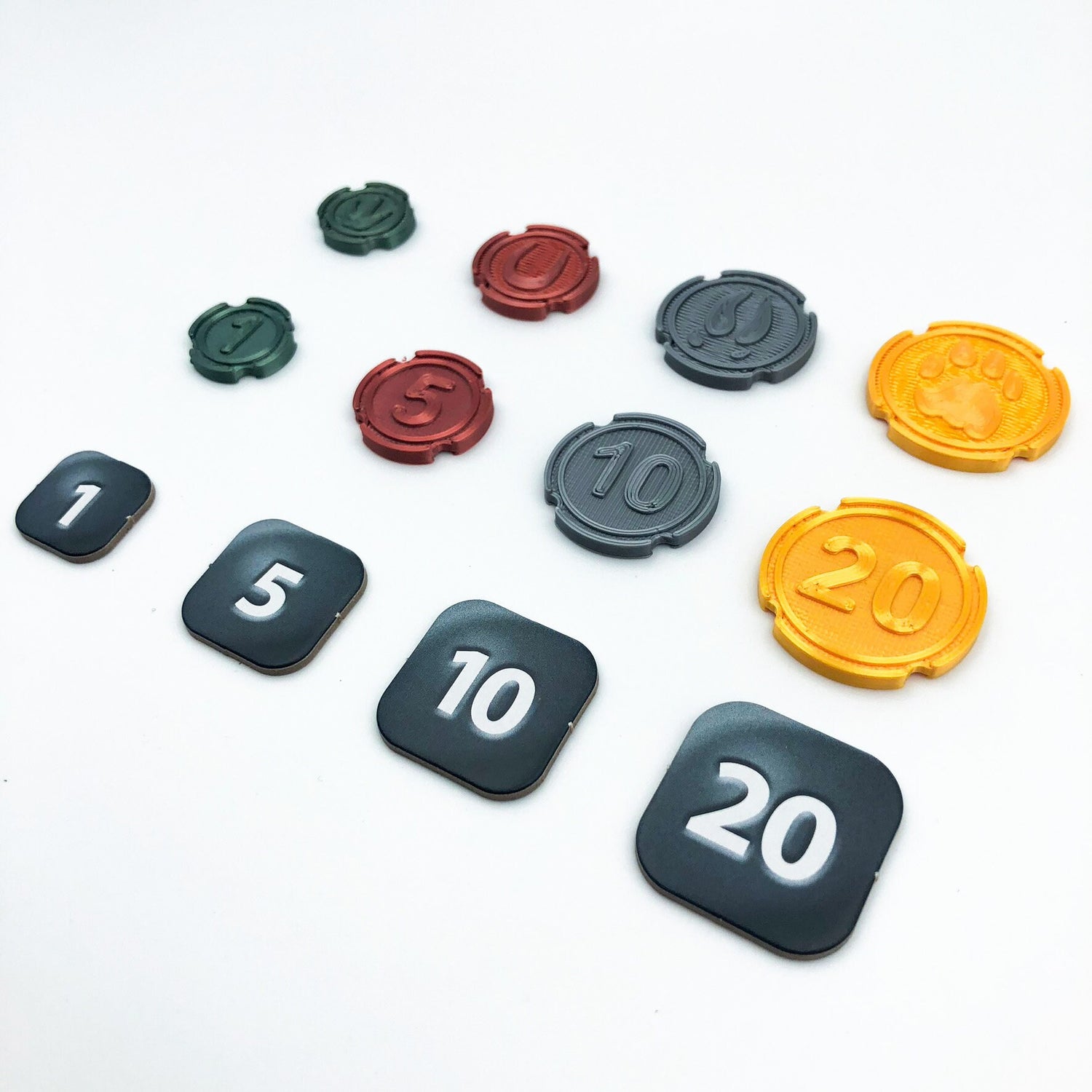 Arche Nova – Deluxe – Münzen / Geld / Coin Set (70 Stück) – Brettspiel Upgrade /Erweiterung – 3d Druck