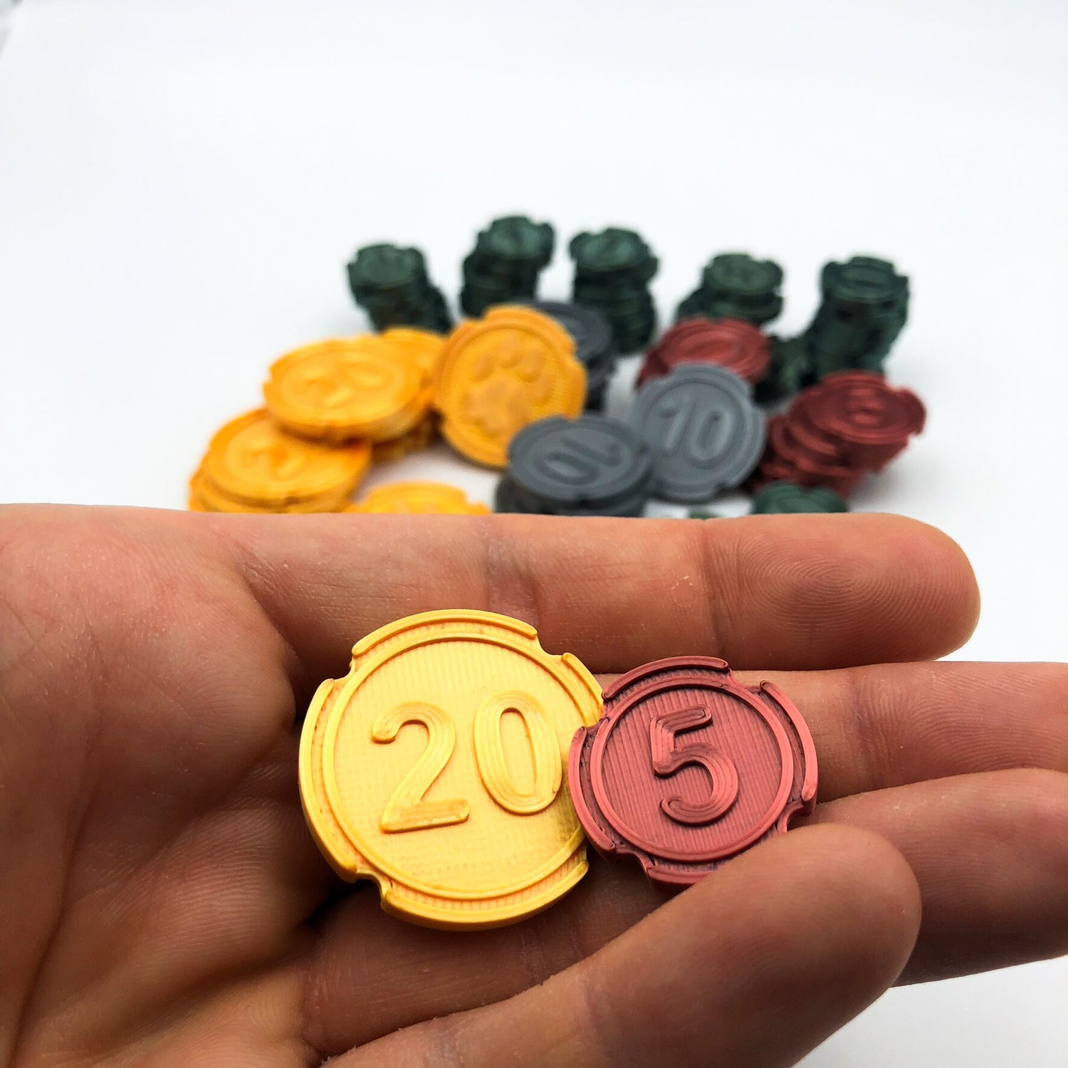 Arche Nova – Deluxe – Münzen / Geld / Coin Set (70 Stück) – Brettspiel Upgrade /Erweiterung – 3d Druck