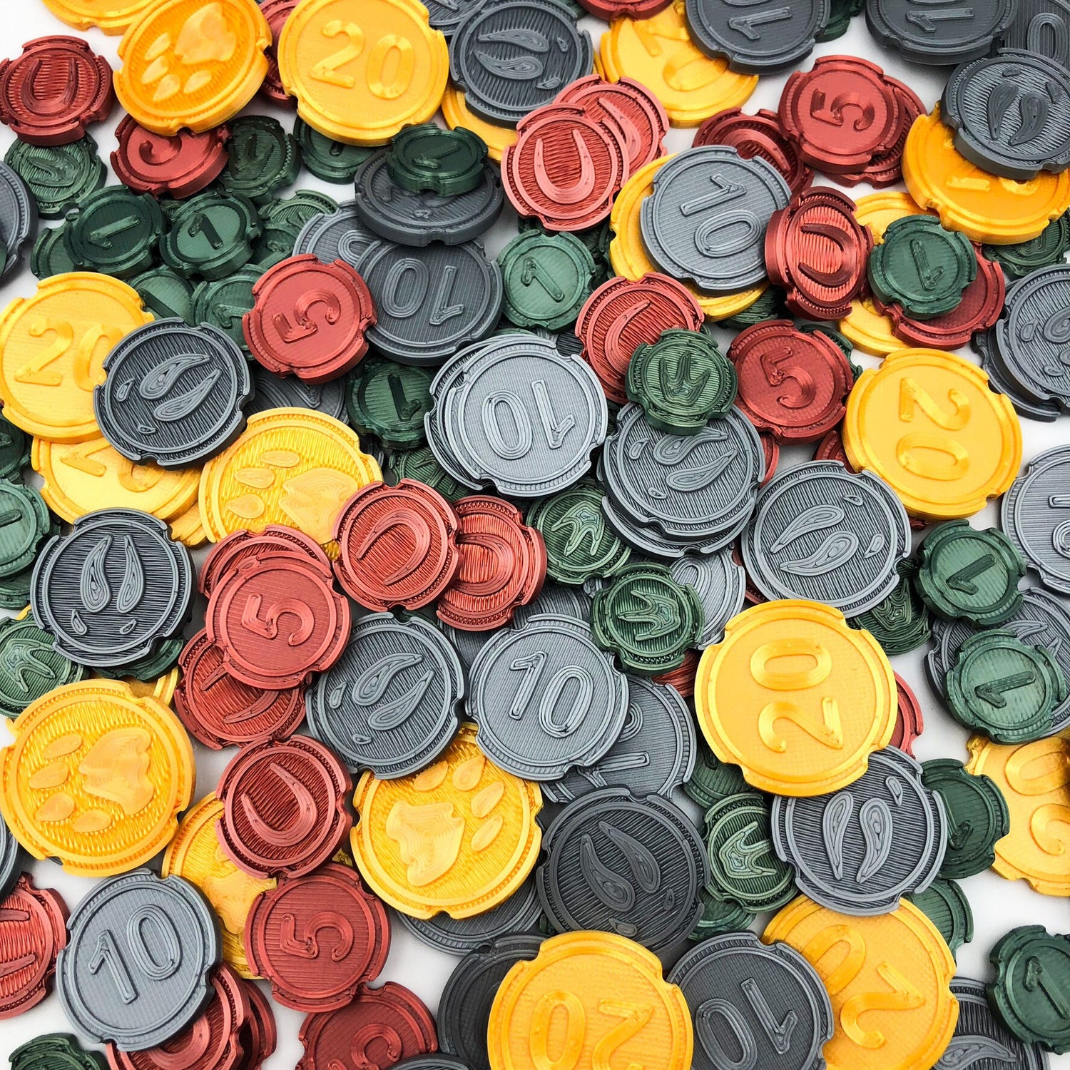 Arche Nova – Deluxe – Münzen / Geld / Coin Set (70 Stück) – Brettspiel Upgrade /Erweiterung – 3d Druck