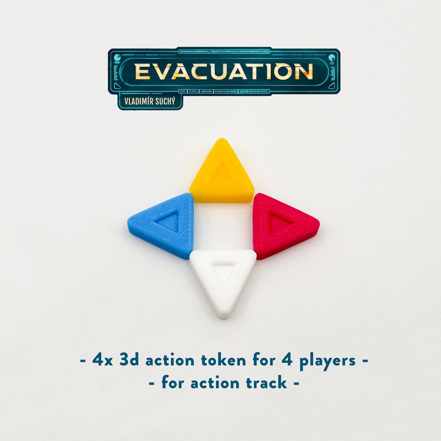 Evacuation β 3D Action Token (4 pcs) Set - for Action Track - Boardgame Upgrade β 3D Print