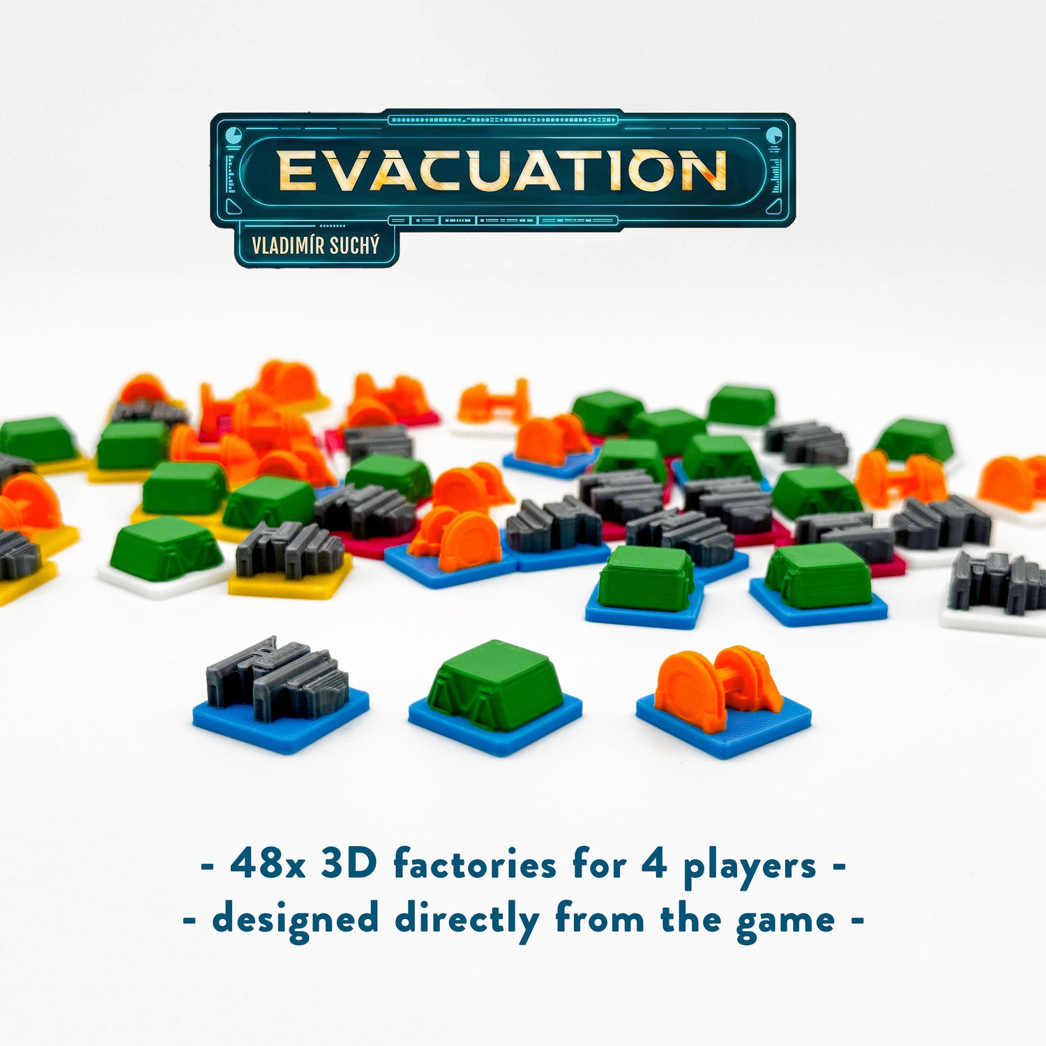 Evacuation β 3D Factories Set (48 pcs) - Boardgame Upgrade β 3D Print