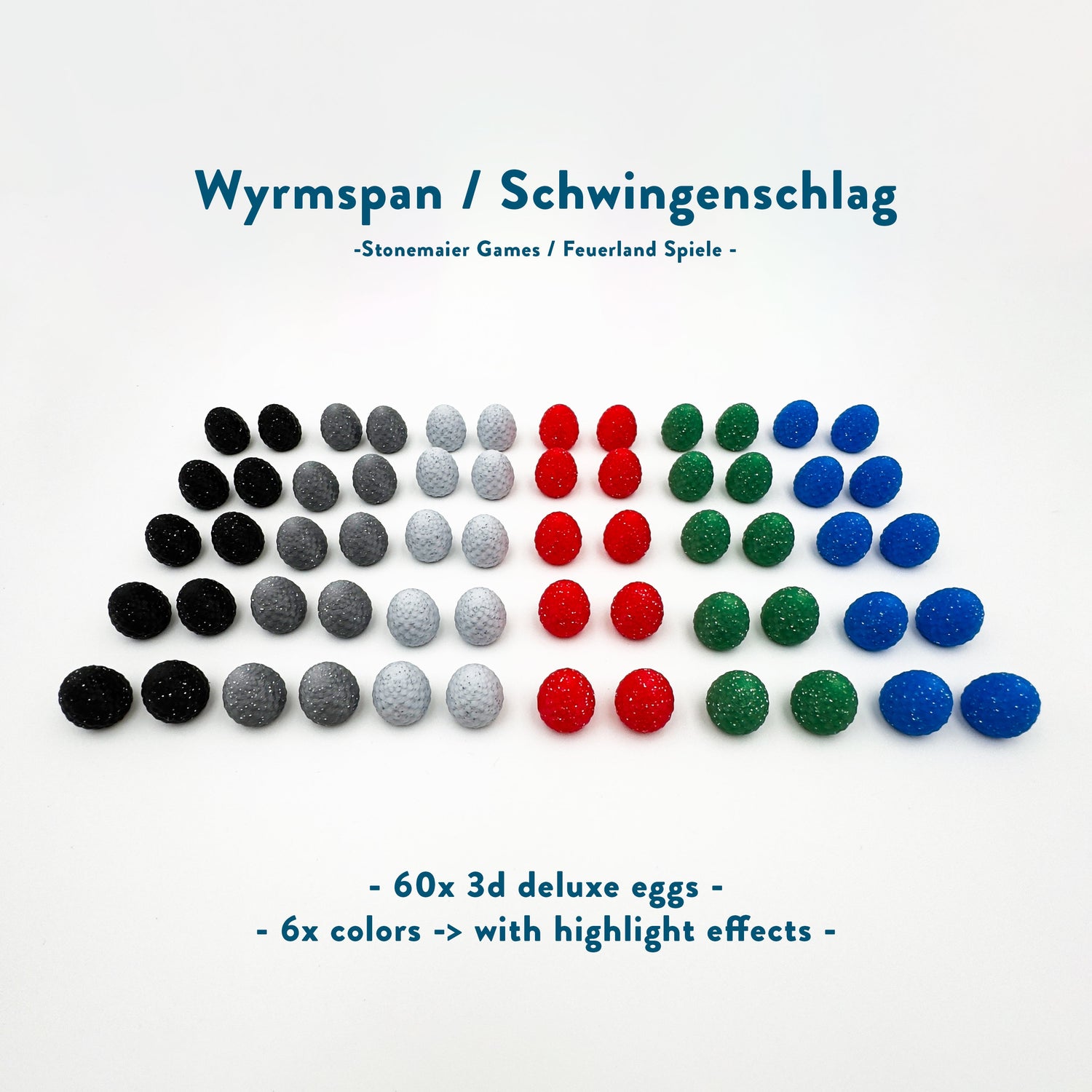 Wyrmspan – 3D Deluxe Eggs (highlight effects) Set (60 pcs)