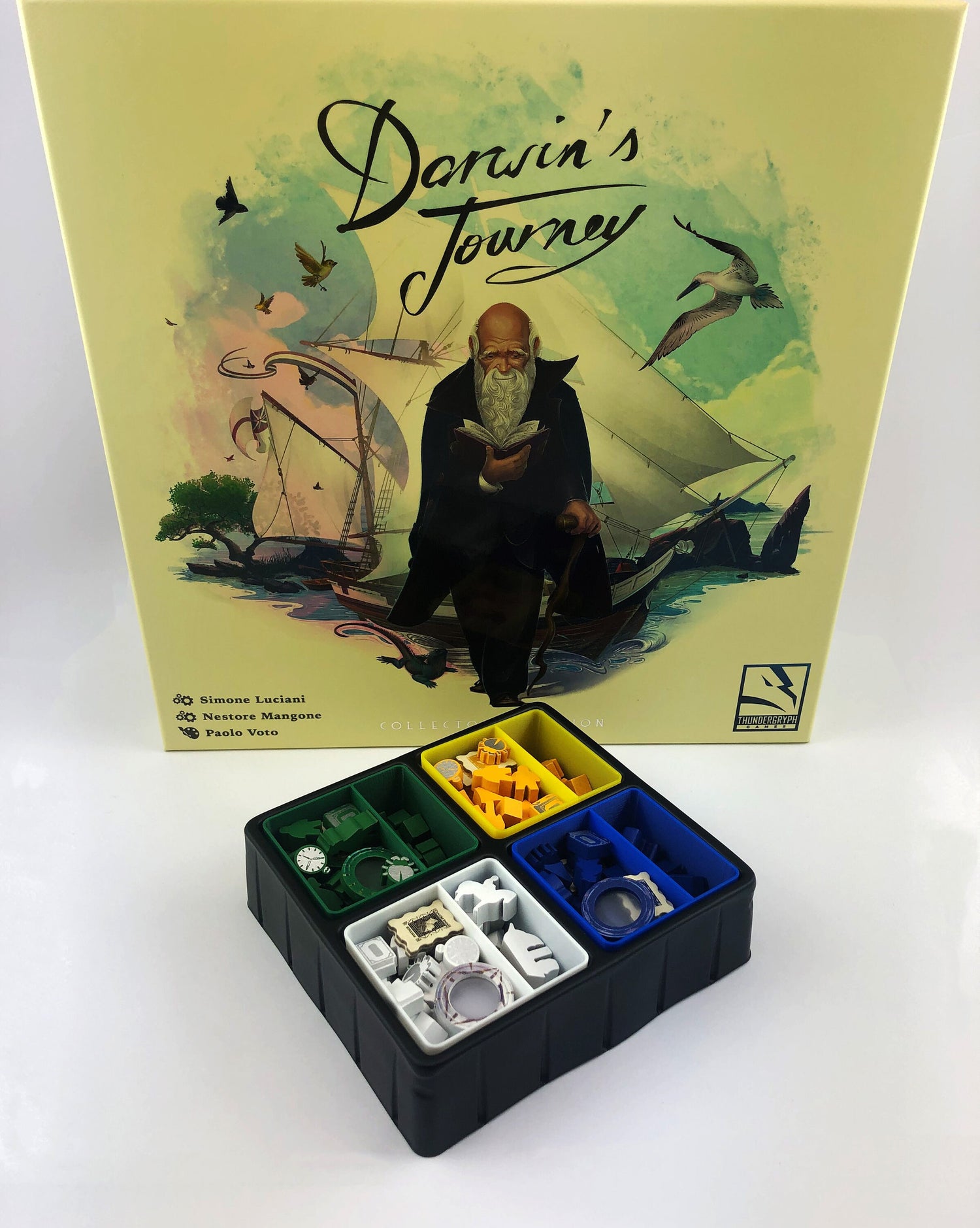 Darwins Journey – Trays mit/ohne Trennwand – Insert / Inlay / Organizer – Einsatz / Einlage – Brettspiele / Boardgames – 3d Druck / Print