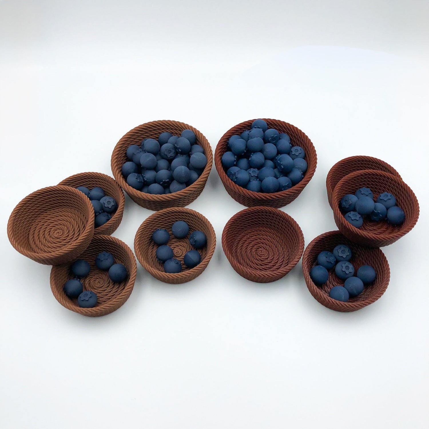 Woodcraft – Ressourcen Körbe Bowl Set / Blaubeeren Set – Brettspiel – 3d Druck