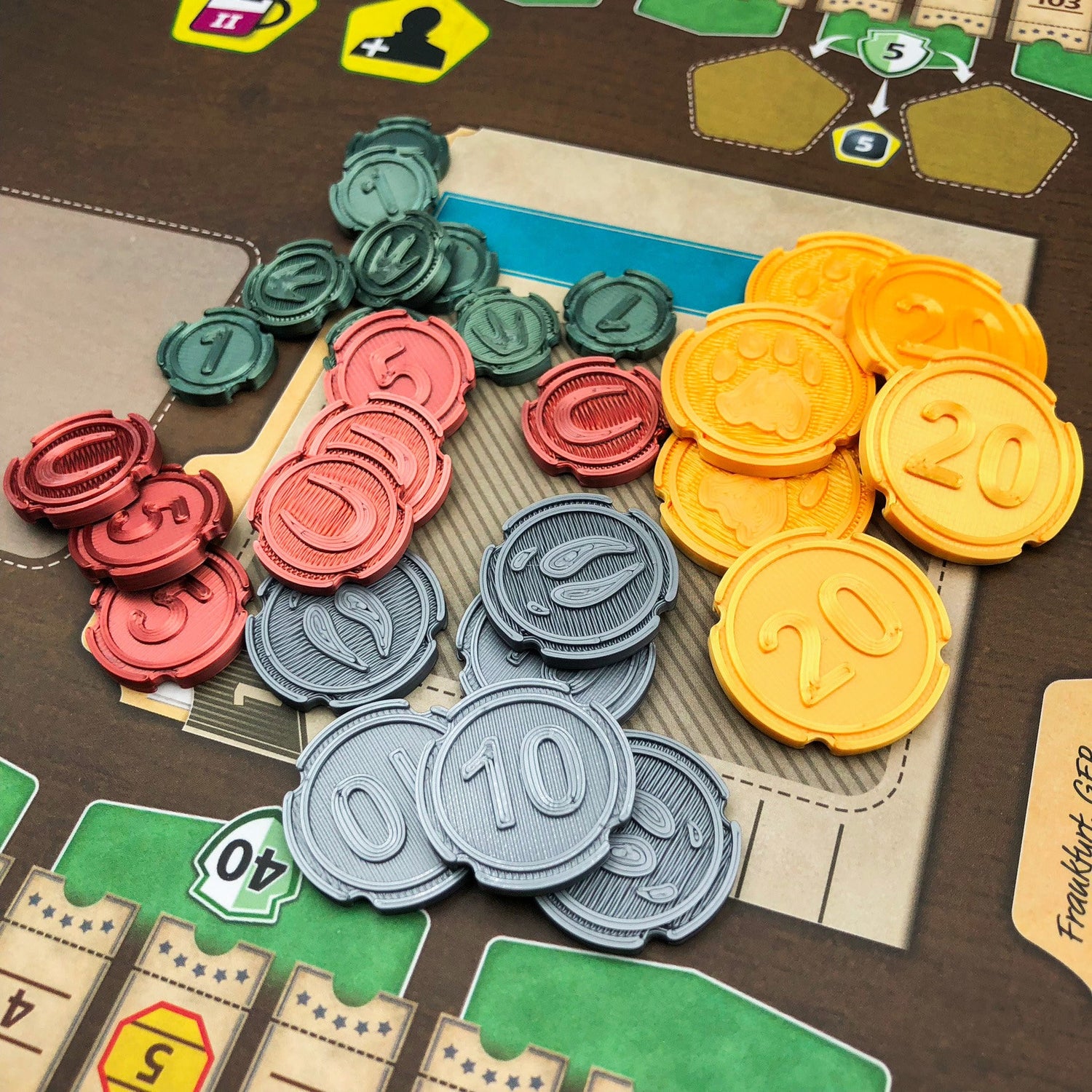 Arche Nova – Deluxe – Münzen / Geld / Coin Set (70 Stück) – Brettspiel Upgrade /Erweiterung – 3d Druck