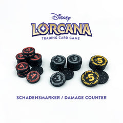 Disney Lorcana TCG -Schadensmarker Set / Damage Counter / Coin Set / Token Set - 3D Druck / 3D Print - Brettspiel Upgrade / Boardgame Upgrade