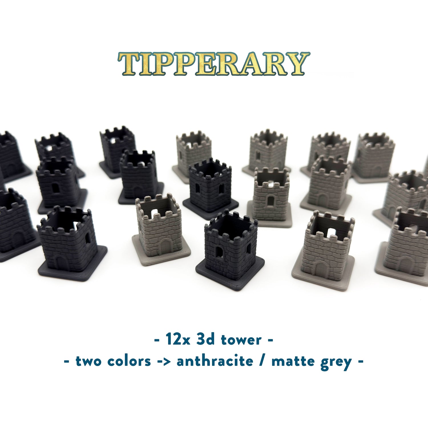 Tipperary – 3D Tower (12 pcs) Set - Boardgame Upgrade – 3D Print