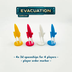 Evacuation – 3D Spaceships Set (4 pcs) - Player Order Marker - Boardgame Upgrade – 3D Print